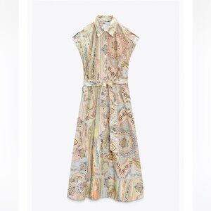 Zara cap sleeve maxi dress